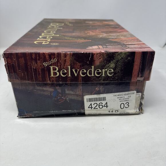 Studio BELVEDERE Genuine Lizard Leather Lace Up Men’s Shoes Size 14 D New In Box - Picture 11 of 12